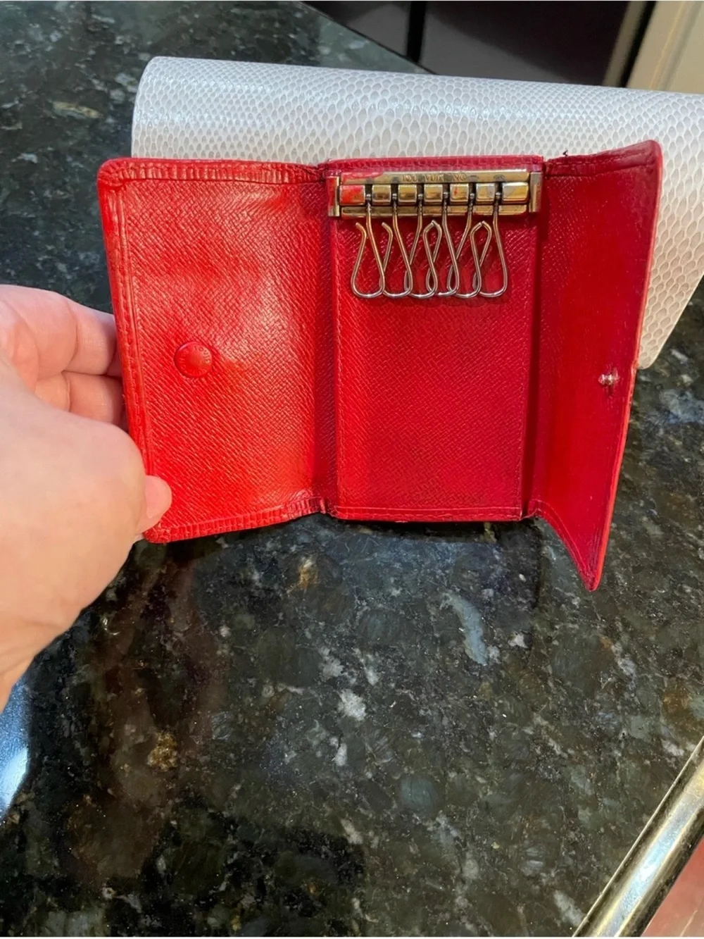 Louis Vuitton Red Epi Leather Key/Card Holder